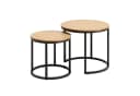 Home Collective Couchtisch 2er Set Rund Eiche dunkel Metallgestell Bild 1