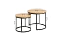 Home Collective Couchtisch 2er Set Rund Eiche dunkel Metallgestell Bild 3