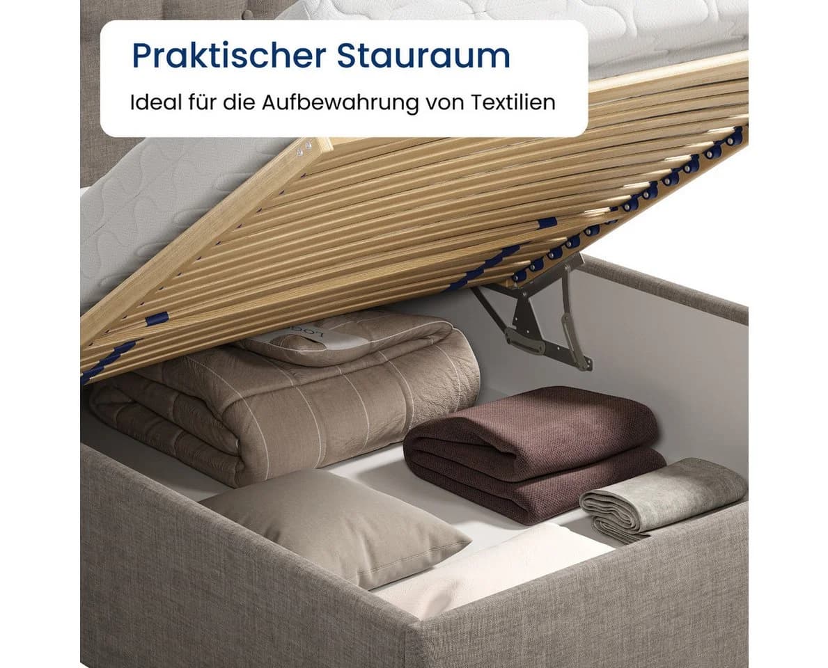 Home Collective Polsterbett mit Stauraum und verstellbarem Lattenrost - Bild 5