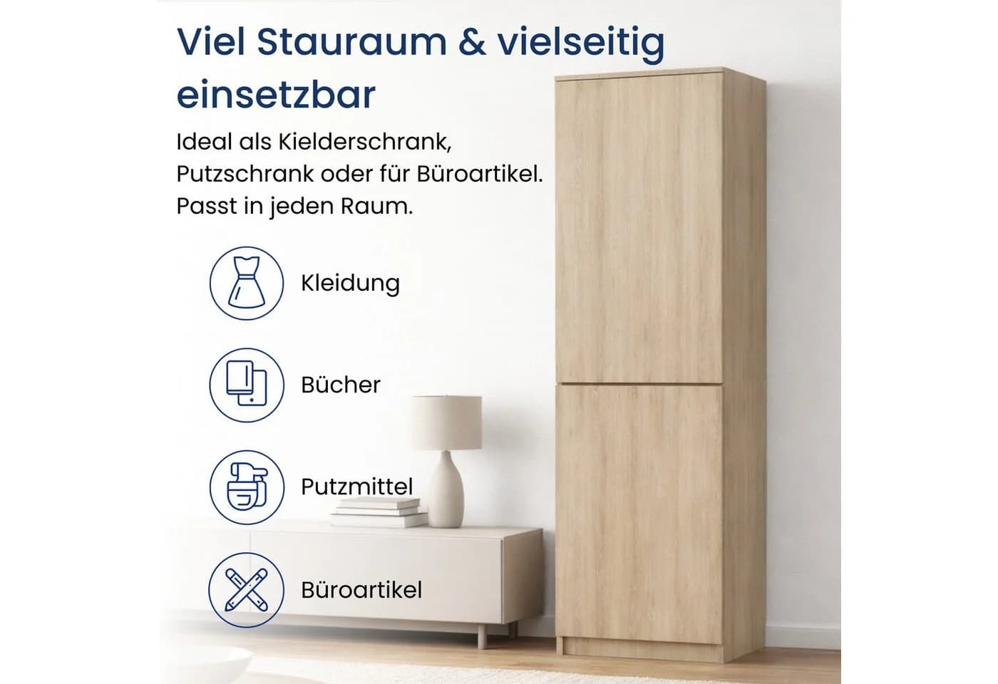 Home Collective Kleiderschrank Garderobenschrank Mehrzweckschrank Beige - Bild 4