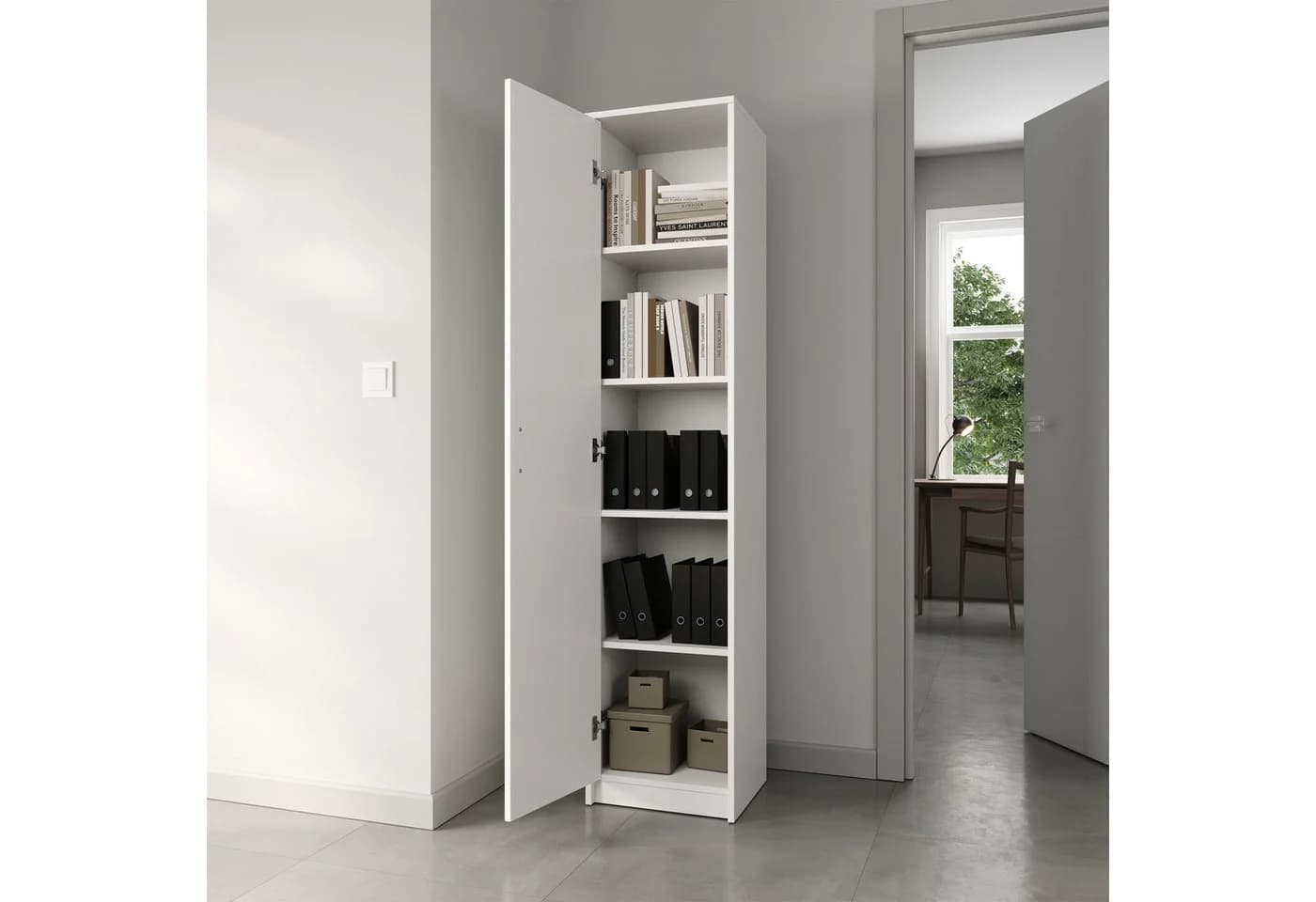 Home Collective Aktenschrank Weiß 50x180 cm mit verstellbaren Böden