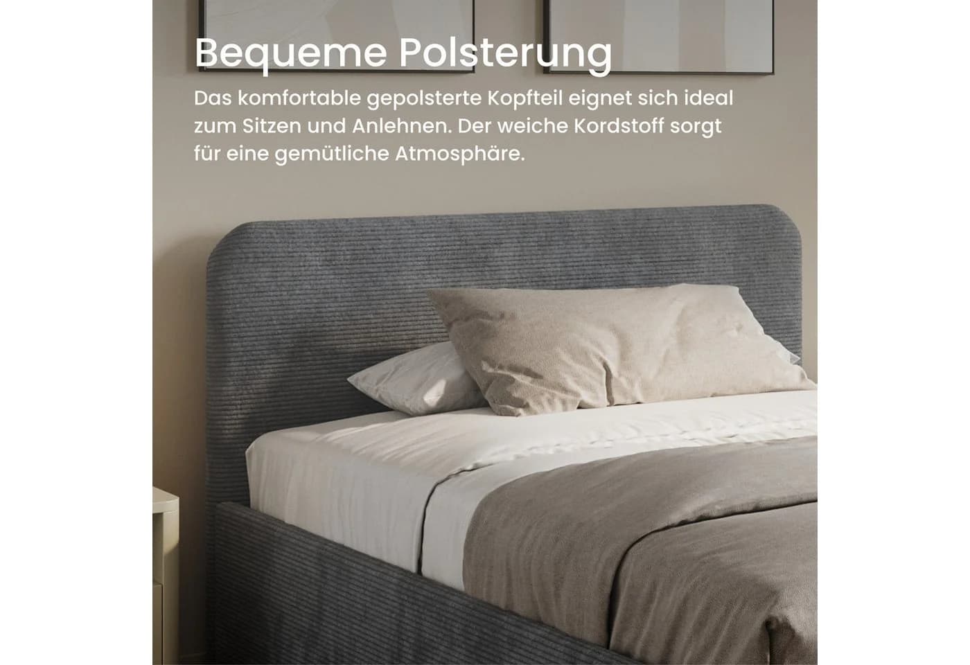 Home Collective Polsterbett mit Stauraum & verstellbarem Lattenrost - Bild 5