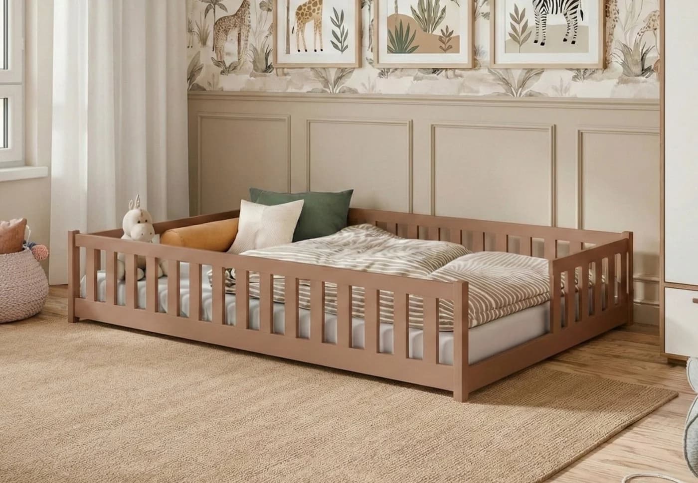 Kids Collective Bodenbett Kiefer Zimt mit Rausfallschutz - Bild 2