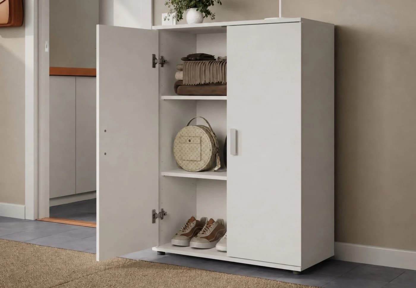 Home Collective Mehrzweckschrank weiß mit 2 Türen - Bild 2