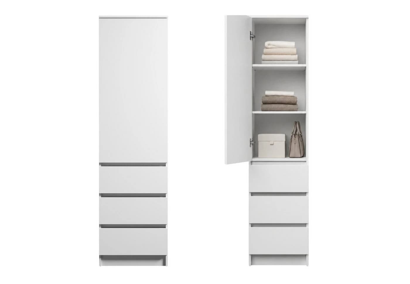 Home Collective Hochschrank Weiß mit Schubladen - Bild 2