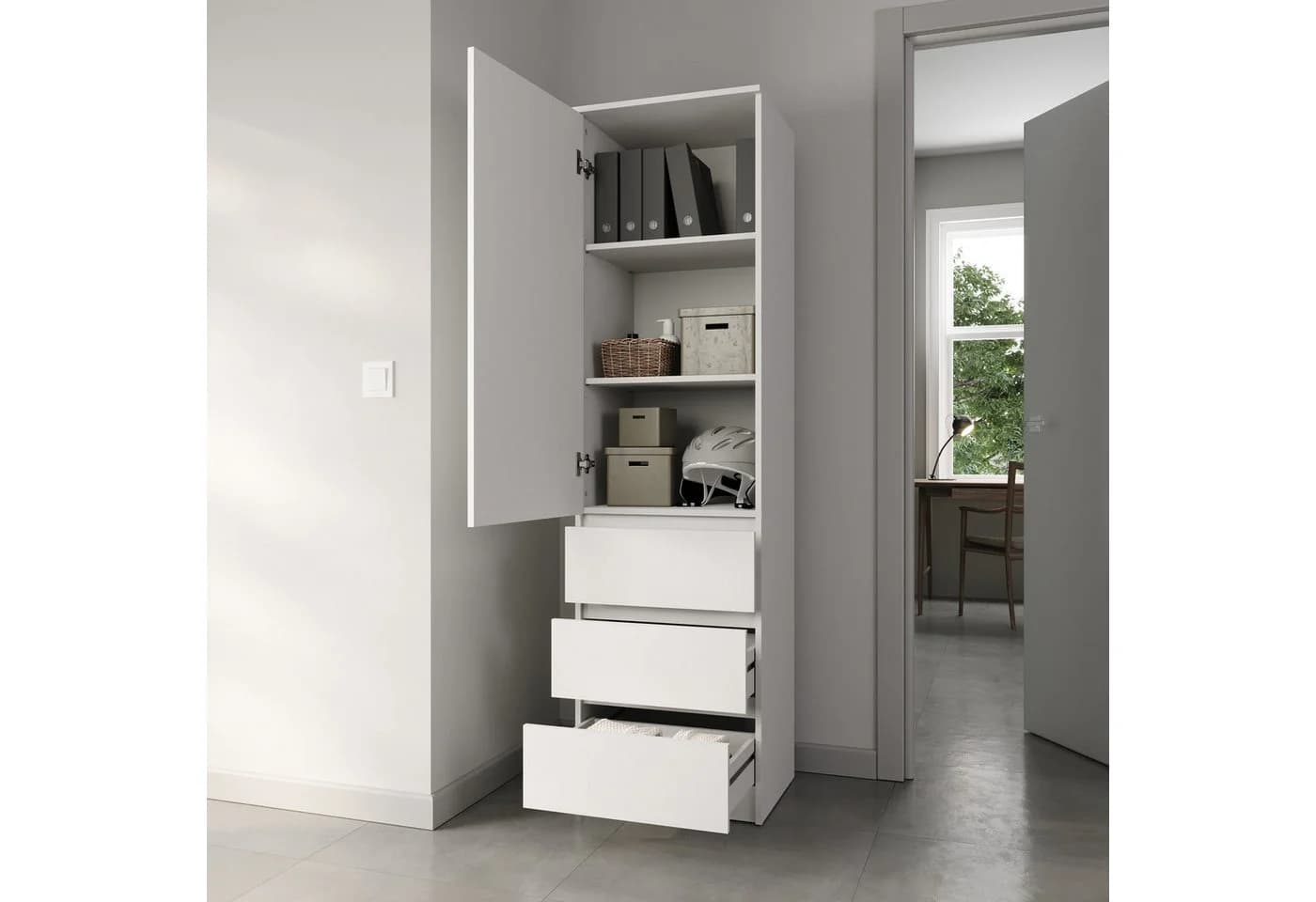 Home Collective Hochschrank Weiß mit Schubladen - Bild 5