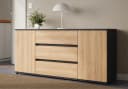 Home Collective Kommode Sideboard 150x40x70 cm Anthrazit Artisan-Eiche Bild 2