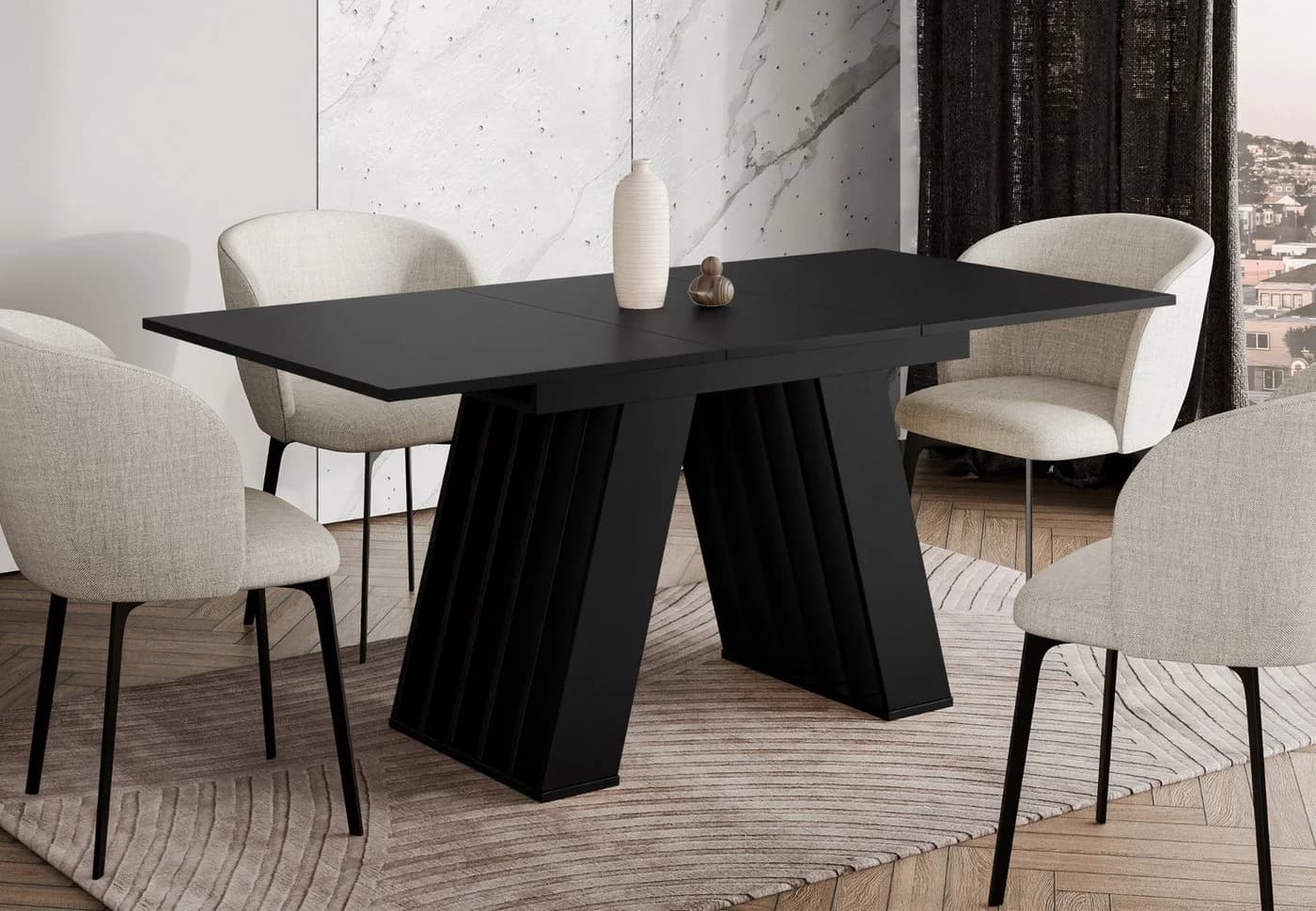 Home Collective Esstisch Schwarz Ausziehbar Modernes Design - Bild 2