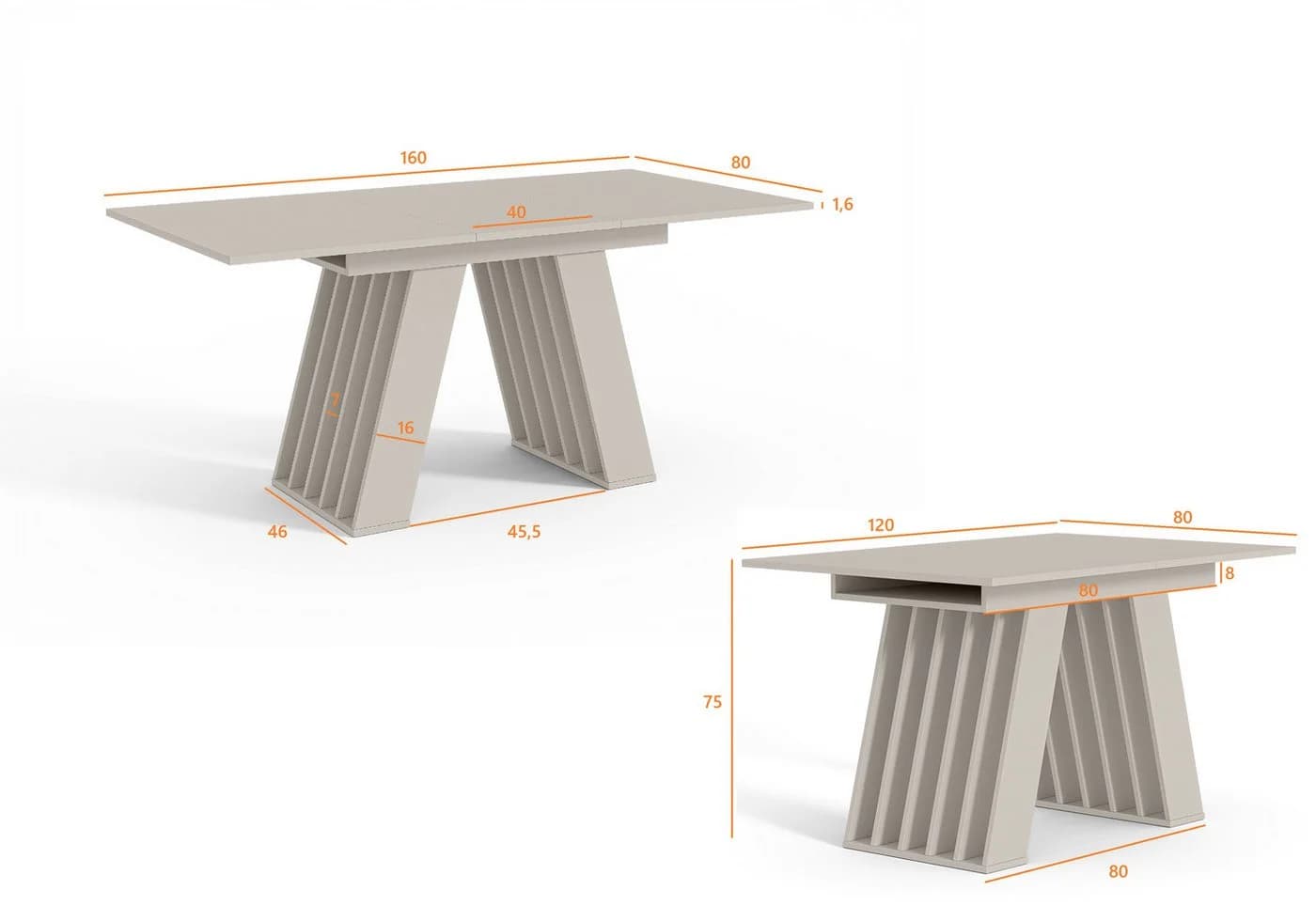Home Collective Esstisch Schwarz Ausziehbar Modernes Design - Bild 3