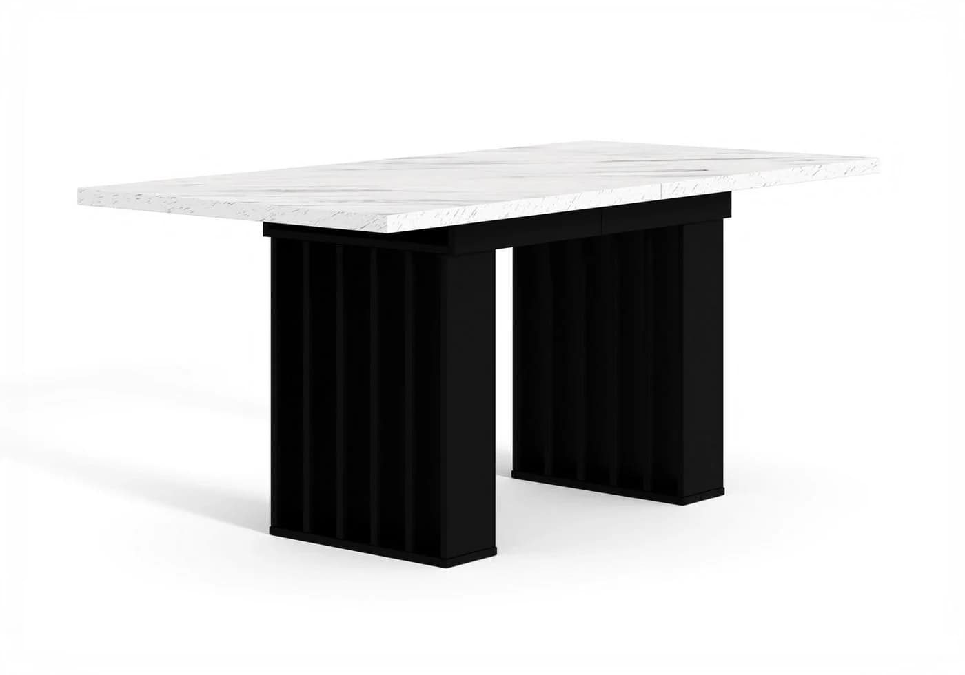 Home Collective Ausziehbarer Esstisch Weiß Marmor-Optik Schwarz - Bild 5