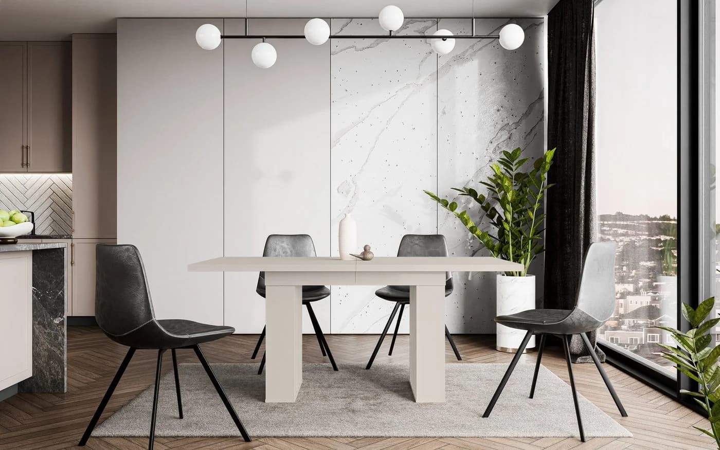 Home Collective Esstisch ausziehbar Kaschmir modernes Design - Bild 3