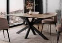 Home Collective Esstisch 160x90 cm mit Metallkreuzgestell Beige Bild 2