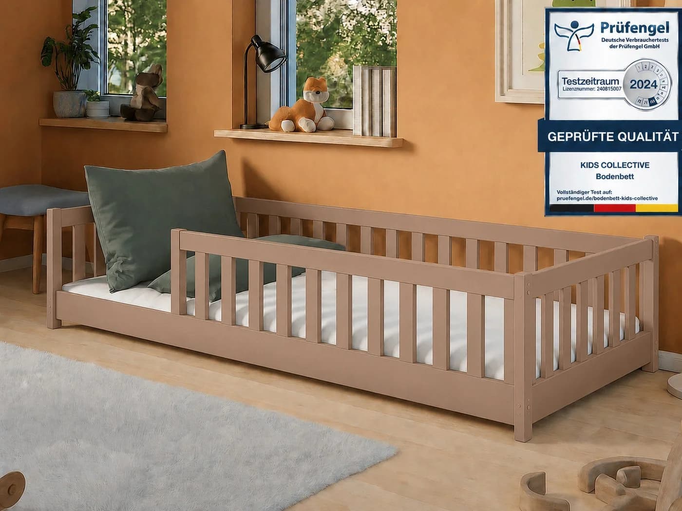 Kids Collective Kinderbett Bodenbett mit Rausfallschutz & Lattenrost - Bild 2