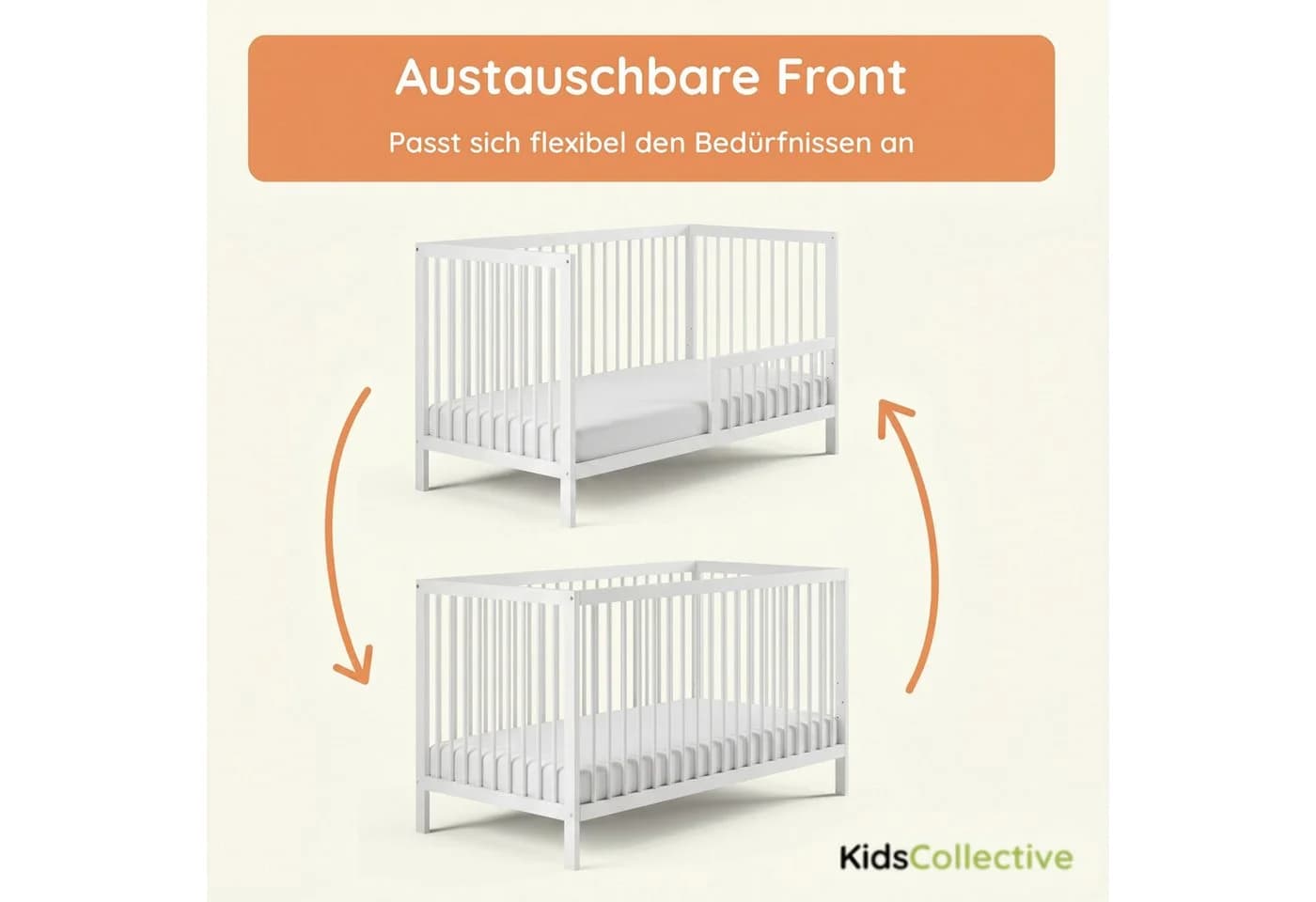 Kids Collective Babybett mit Rausfallschutz Weiß Buchenholz - Bild 4