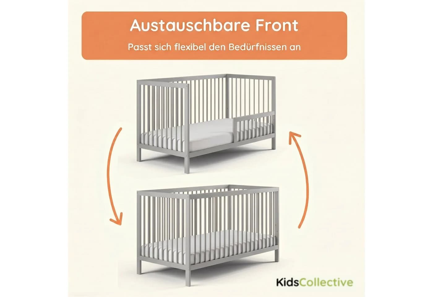 Kids Collective Kinderbett Buchenholz Grau mit Rausfallschutz - Bild 4