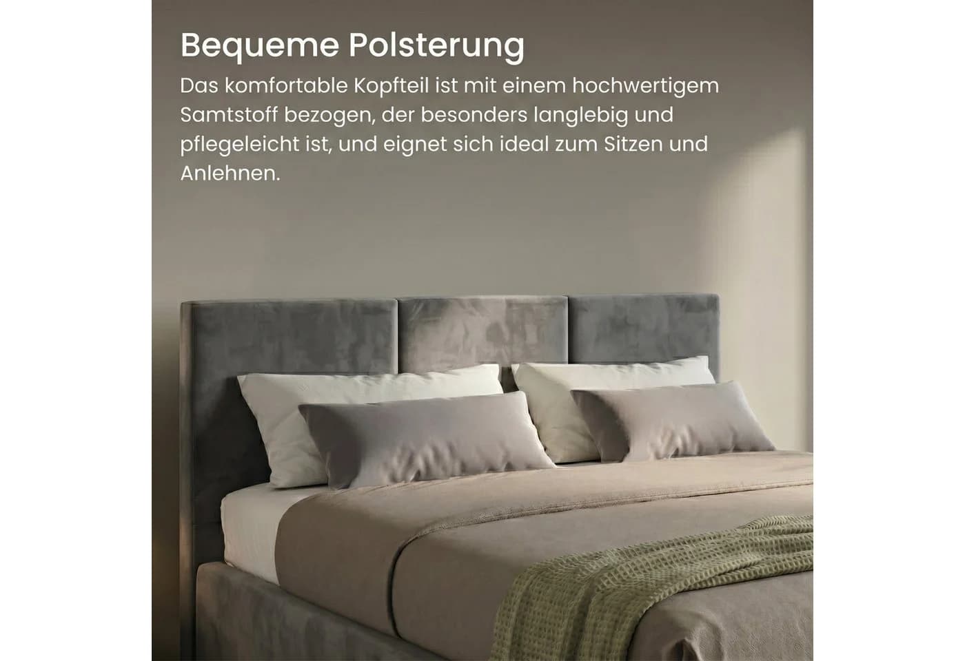 Home Collective Polsterbett mit Bettkasten und Lattenrost Aschgrau - Bild 5