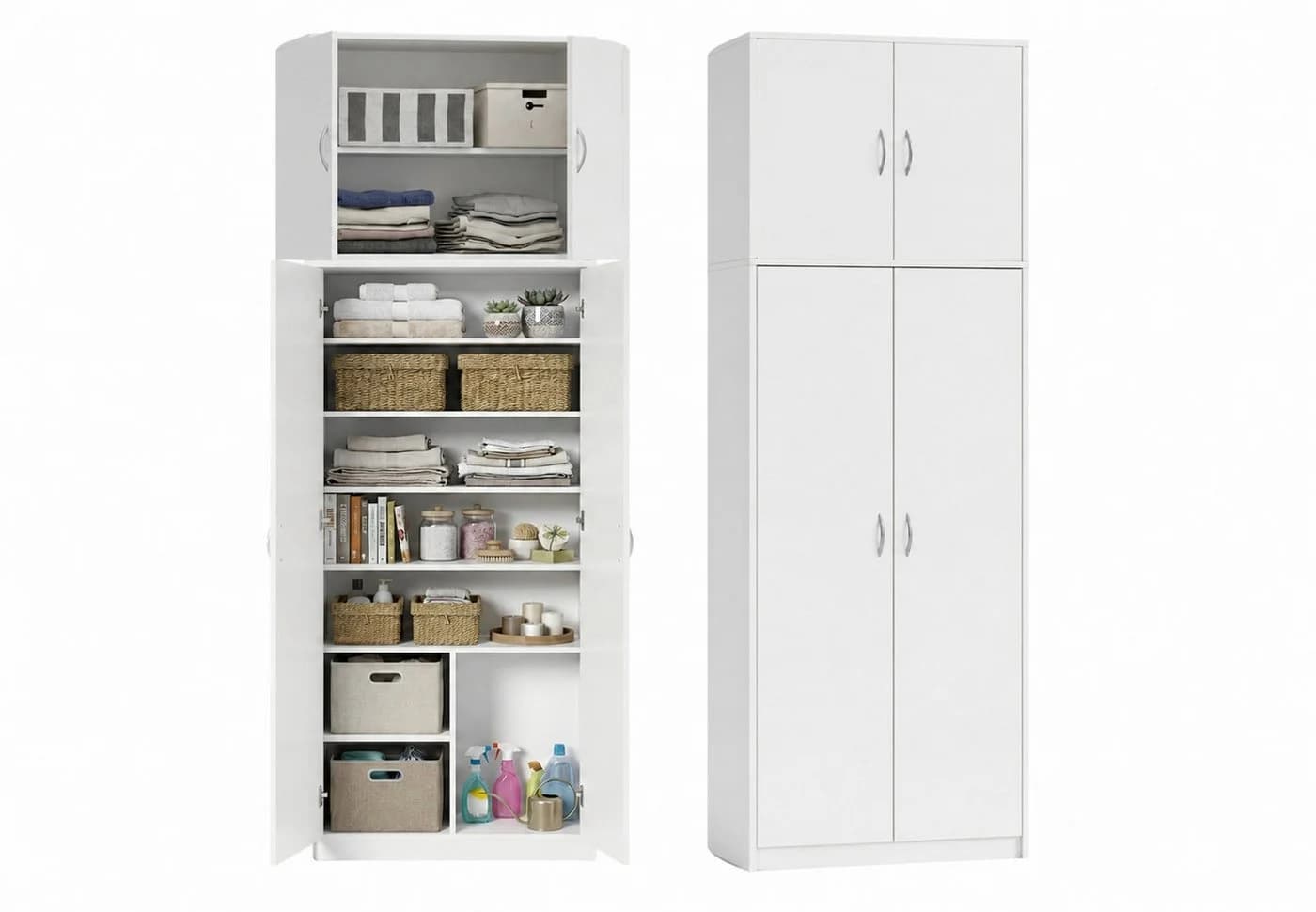 Home Collective Mehrzweckschrank Weiß mit Aufsatzregal - Bild 2