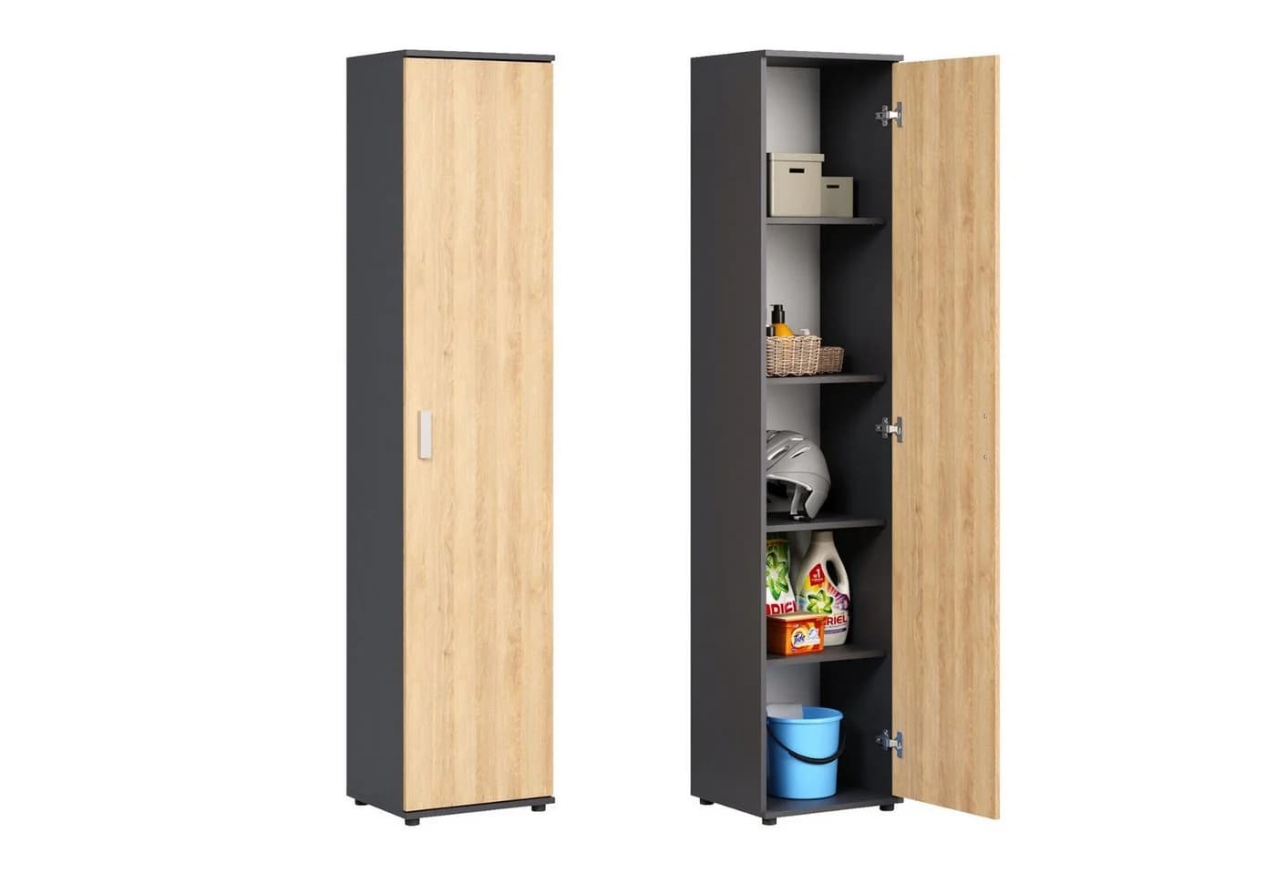 Home Collective Mehrzweckschrank Anthrazit 40x35x184 cm - Bild 2