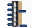 Home Collective Mehrzweckschrank Anthrazit 40x35x184 cm Bild 3