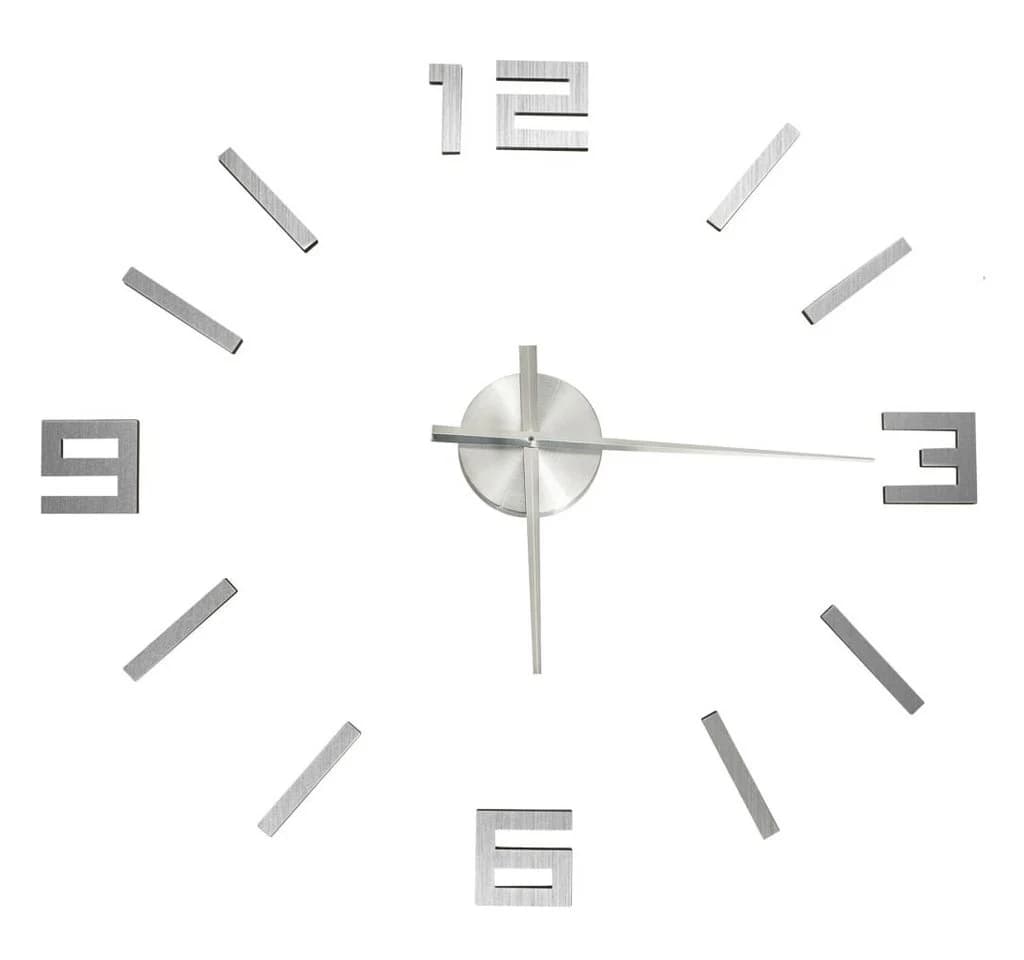furnicato 3D-Wanduhr Modernes Design Silber - Bild 2