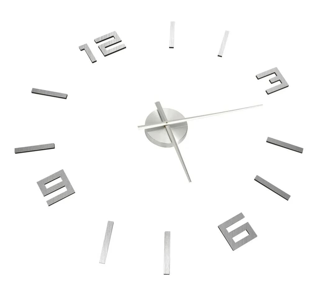 furnicato 3D-Wanduhr Modernes Design Silber - Bild 3
