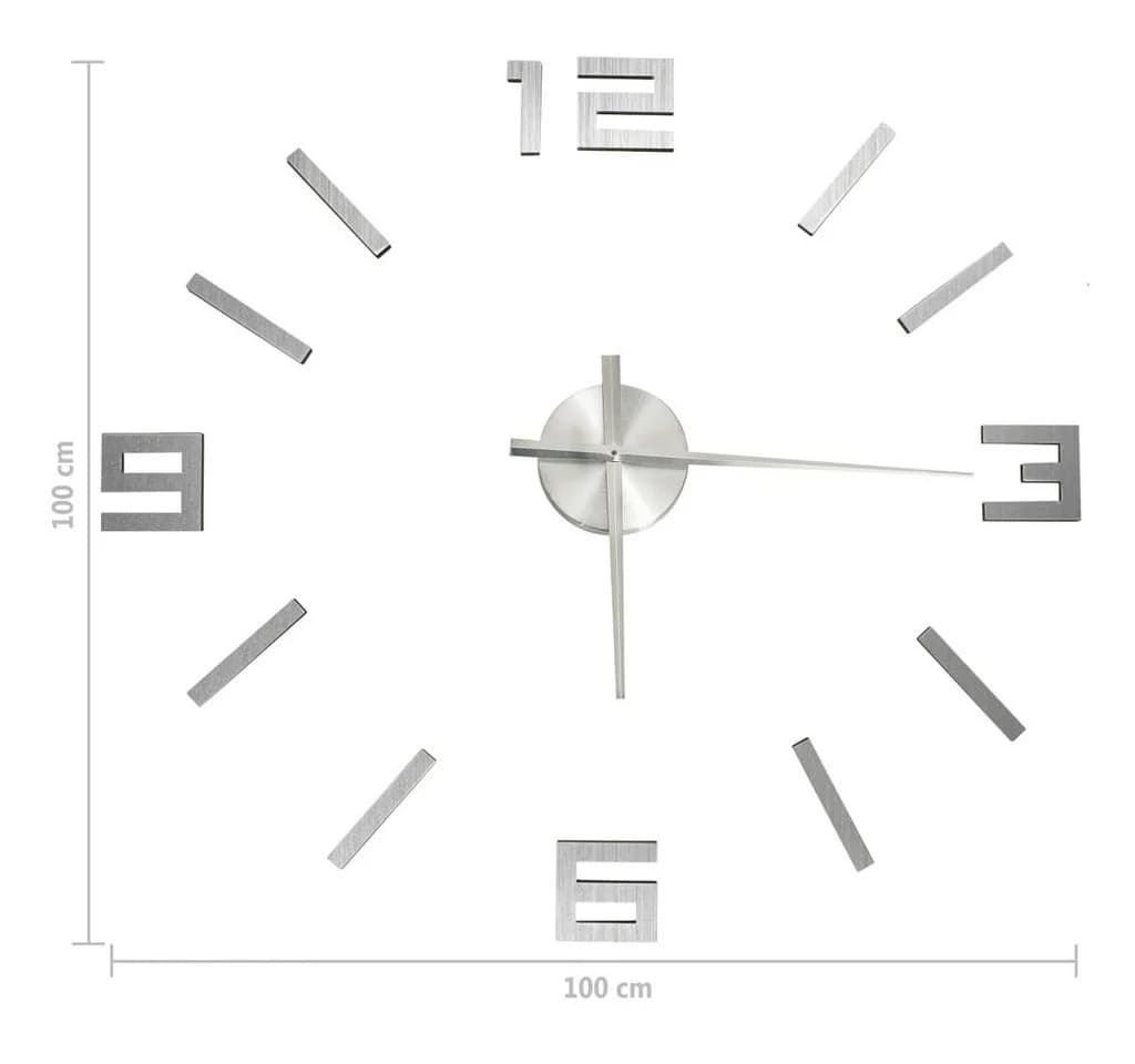 furnicato 3D-Wanduhr Modernes Design Silber - Bild 5