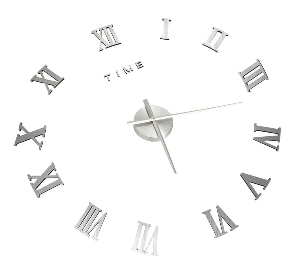 furnicato 3D-Wanduhr Modernes Design Silbern 100 cm XXL - Bild 3