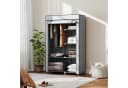 furnicato Kleiderschrank Stoffschrank Grau mit Kleiderstange Bild 1