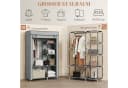 furnicato Kleiderschrank Stoffschrank Grau mit Kleiderstange Bild 3