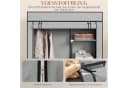 furnicato Kleiderschrank Stoffschrank Grau mit Kleiderstange Bild 4