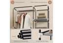 furnicato Kleiderschrank Stoffschrank Grau mit Kleiderstange Bild 5