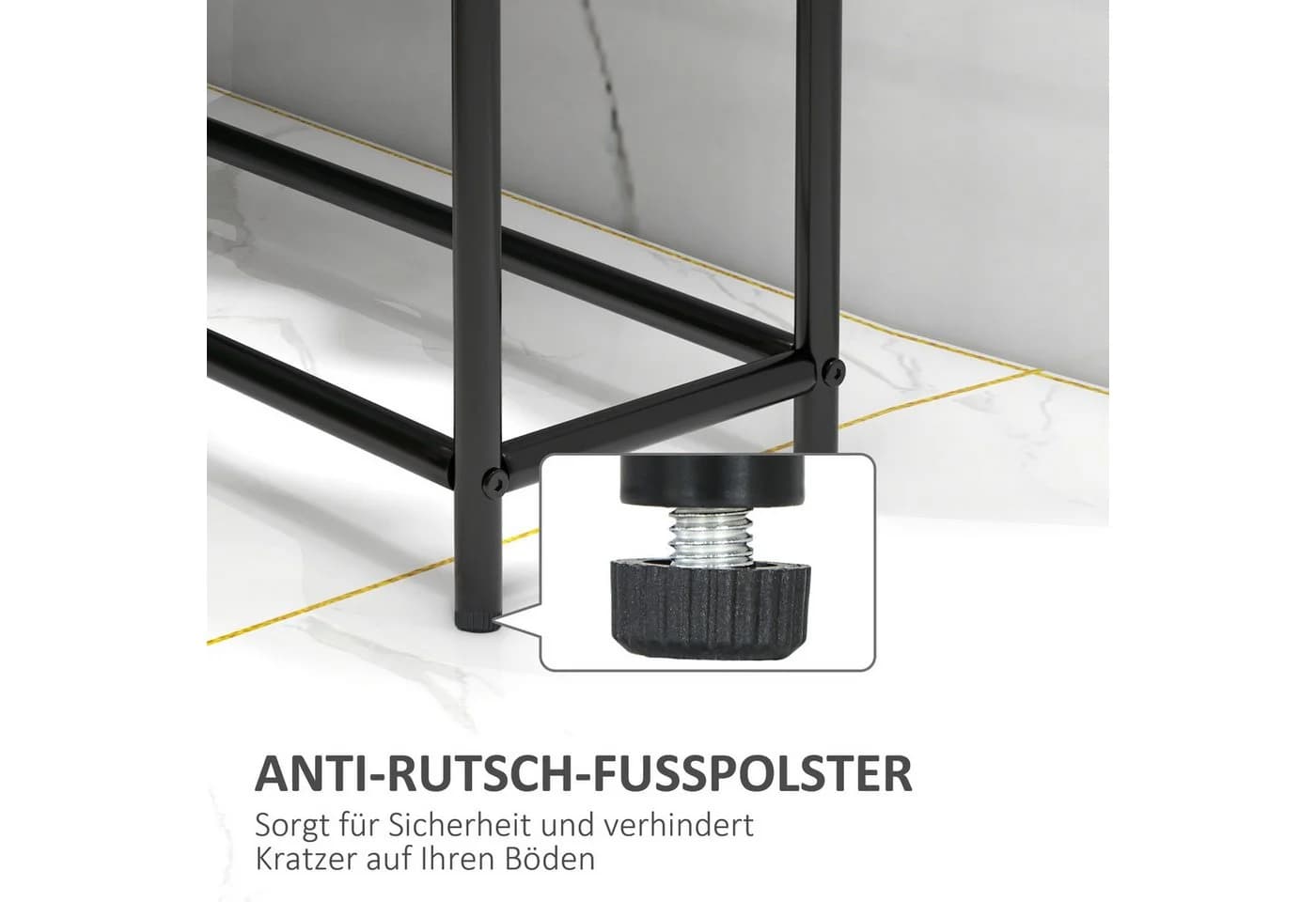 furnicato Handtuchständer Schwarz mit zwei Stangen - Bild 4