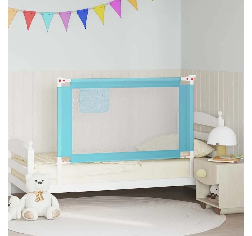furnicato Bettschutzgitter Blau 120 x 25 cm für Kinder 18 Monate bis 5 Jahre