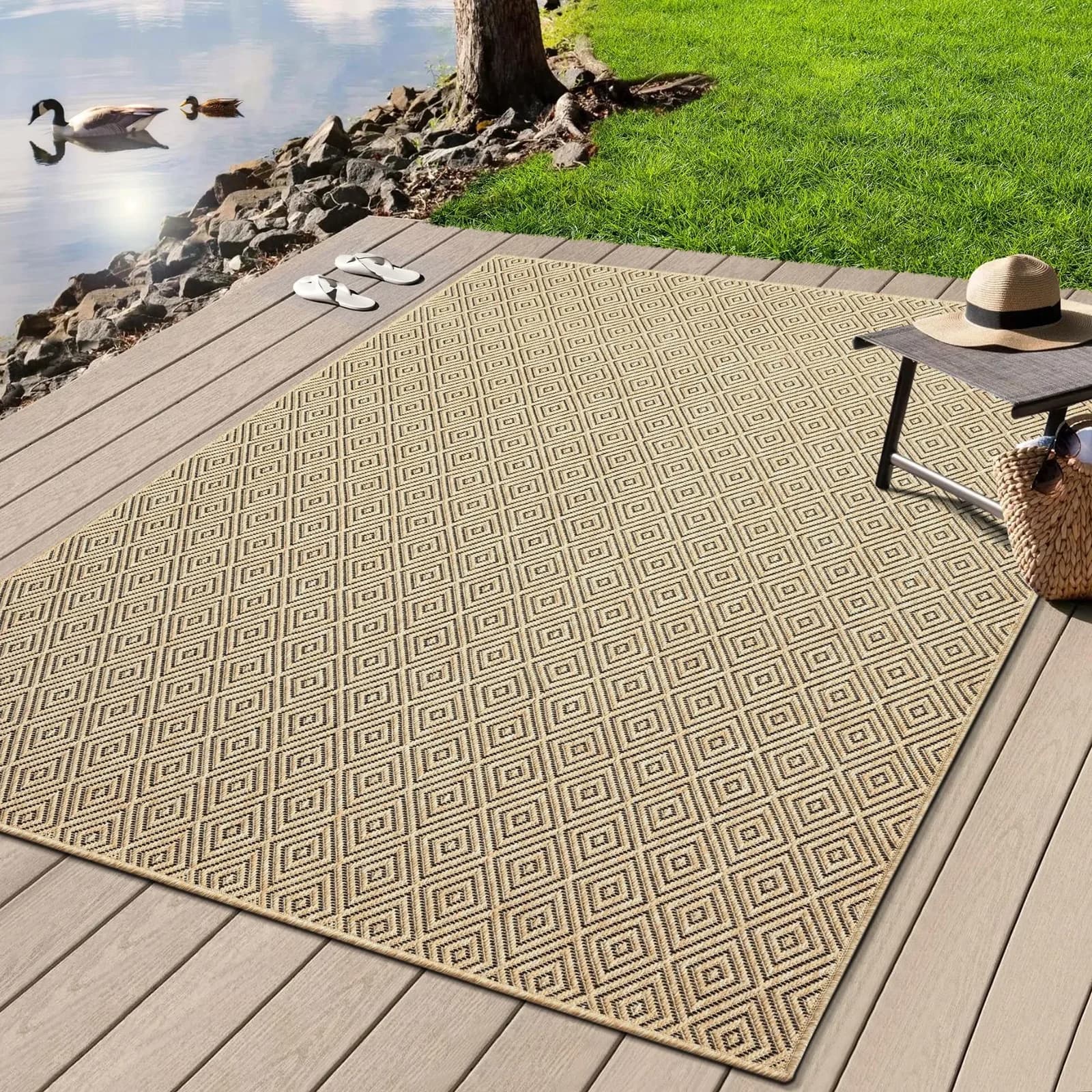 MERINOS Kenzy Teppich Beige Natur Polypropylen Outdoor