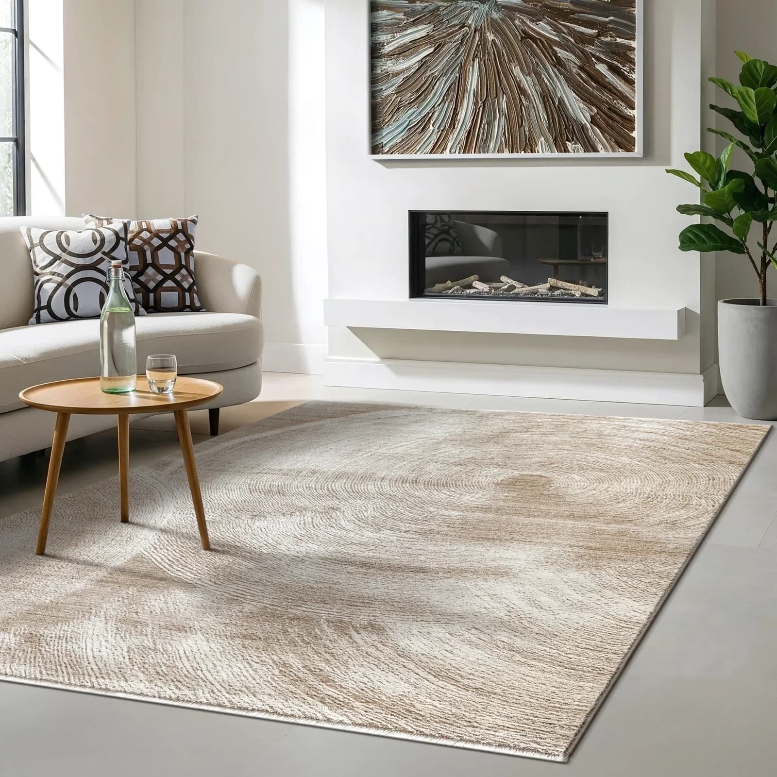 THE CARPET Designteppich Nuvra Beige Abstrakt