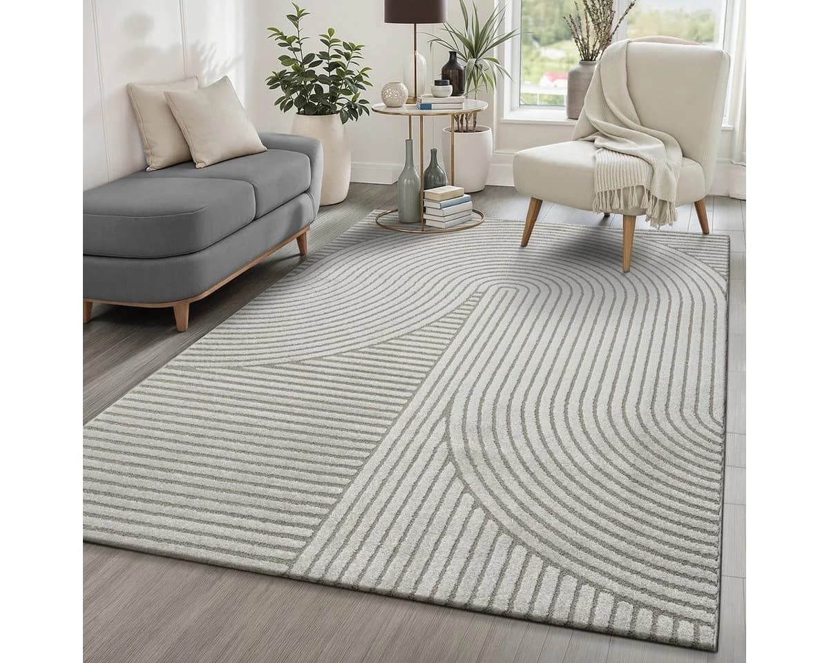 the carpet Teppich Everest Grau Hoch-Tief-Effekt