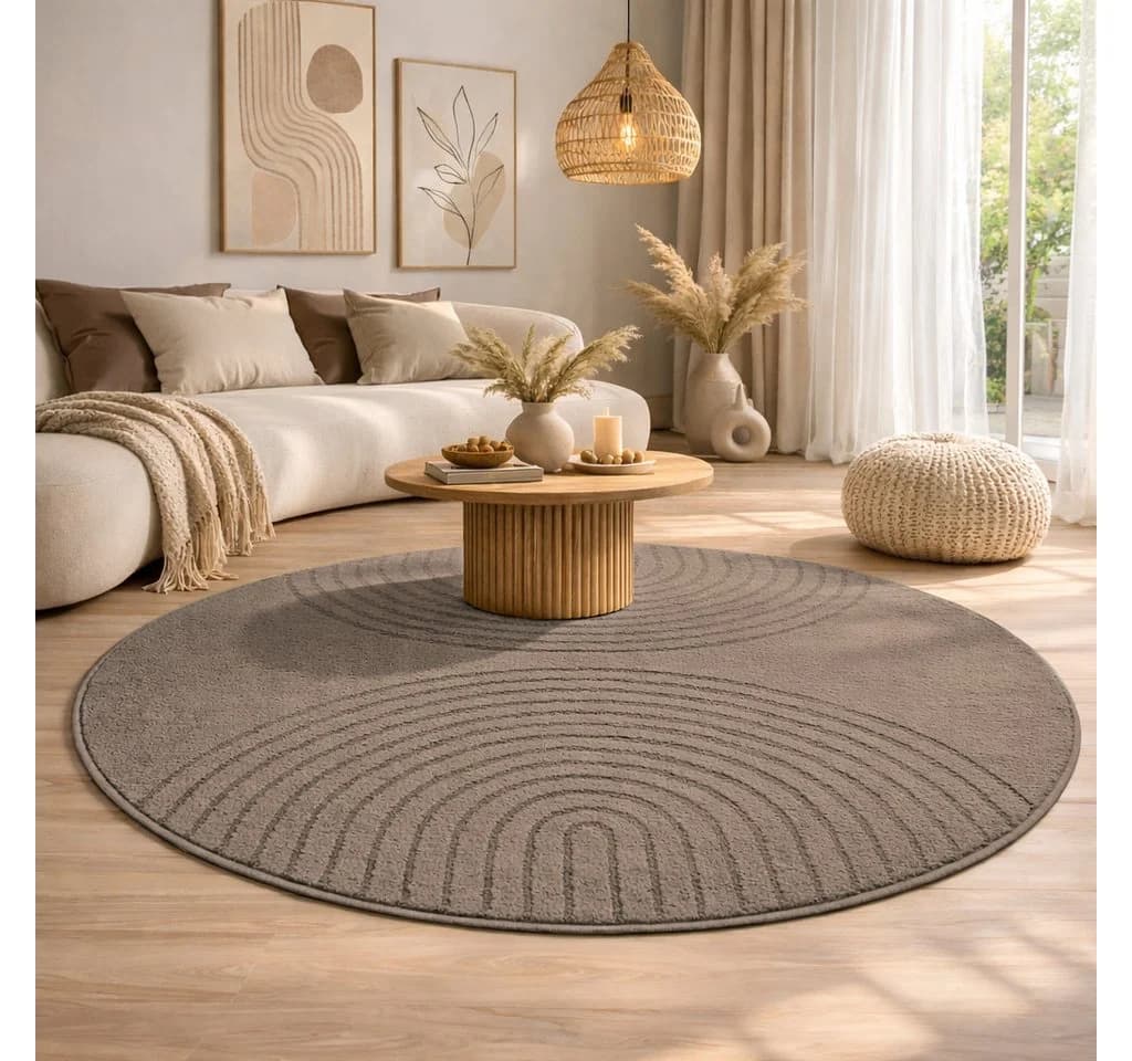 THE CARPET Teppich Elisa Braun 120cm Moderner Teppich