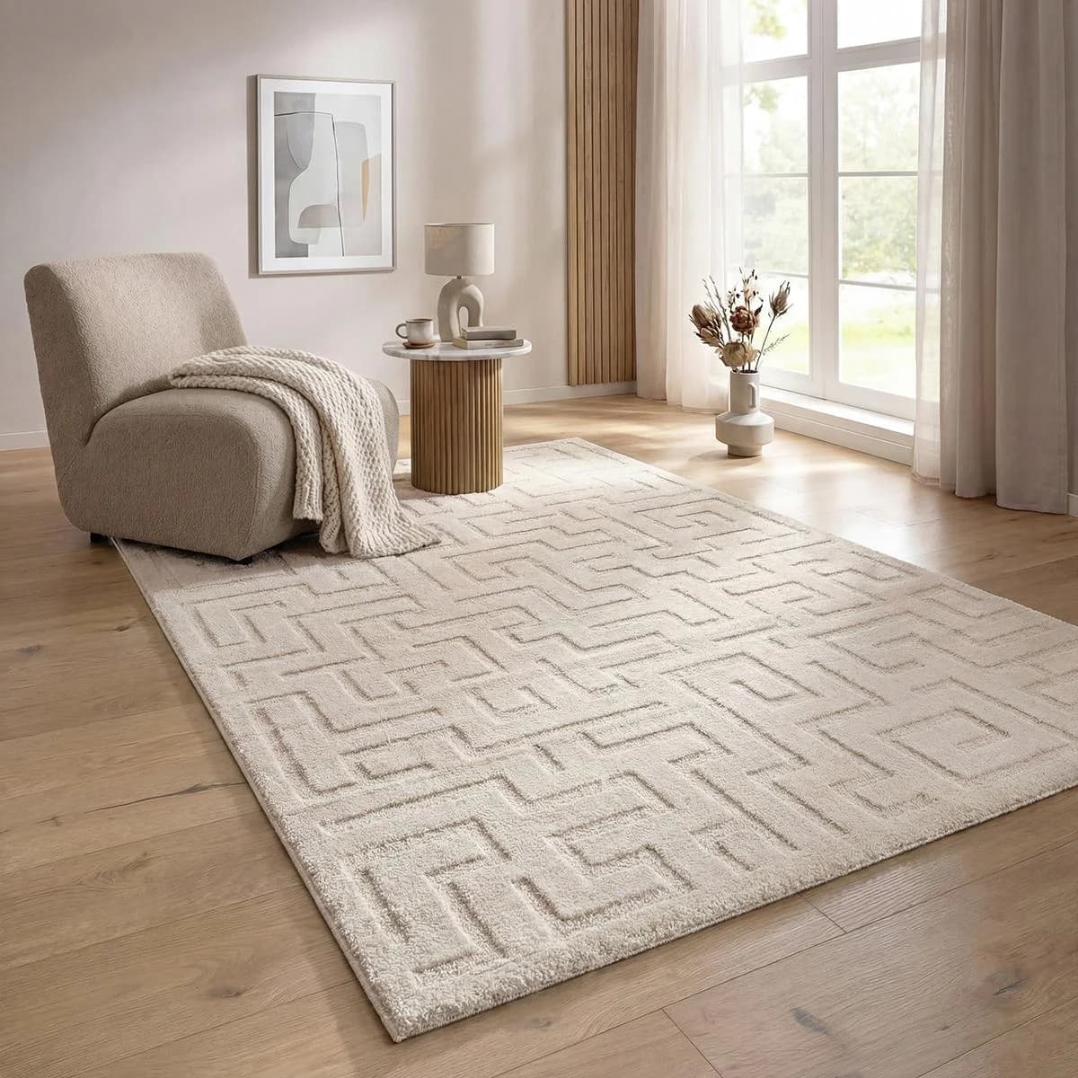 THE CARPET Designteppich Elisa Creme Geometrisch