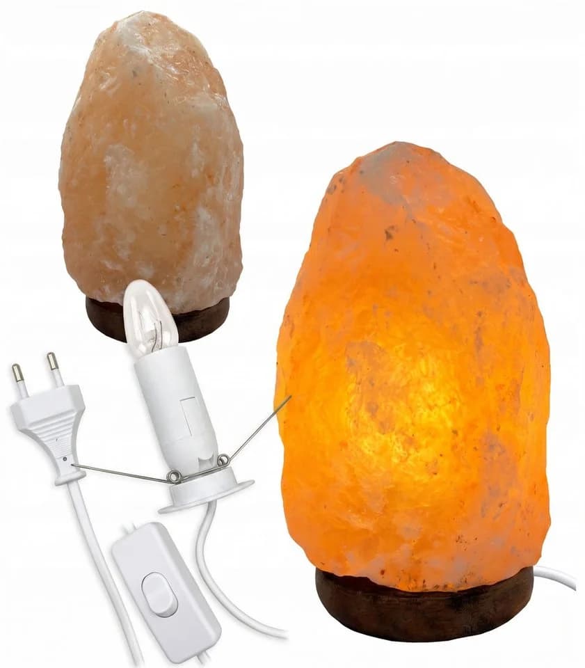 EmsCraft24 Kristall-Tischlampe Rosa Himalaya mit Holzsockel - Bild 5