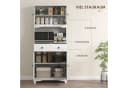 HOMCOM Küchenschrank Weiß mit Mikrowellenregal, 2 Schränken, 2 Schubladen Bild 4