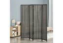 HOMCOM Paravent 4-teilig Faltbar Raumtrenner Bambus Braun/Schwarz Bild 2