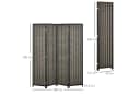 HOMCOM Paravent 4-teilig Faltbar Raumtrenner Bambus Braun/Schwarz Bild 3