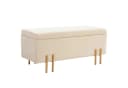 HOMCOM Sitzbank mit Stauraum Beige Samt Bild 1
