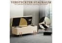 HOMCOM Sitzbank mit Stauraum Beige Samt Bild 4
