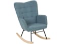 HOMCOM Schaukelstuhl Hellblau Schwingsessel mit Buchenholz Bild 1