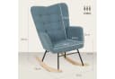 HOMCOM Schaukelstuhl Hellblau Schwingsessel mit Buchenholz Bild 3