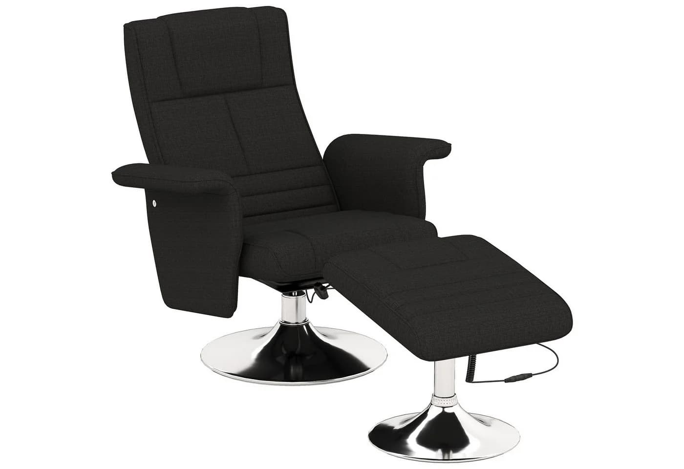HOMCOM Elektrischer Massagesessel Schwarz mit Relaxfunktion und Ottomane