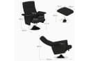 HOMCOM Elektrischer Massagesessel Schwarz mit Relaxfunktion und Ottomane Bild 3