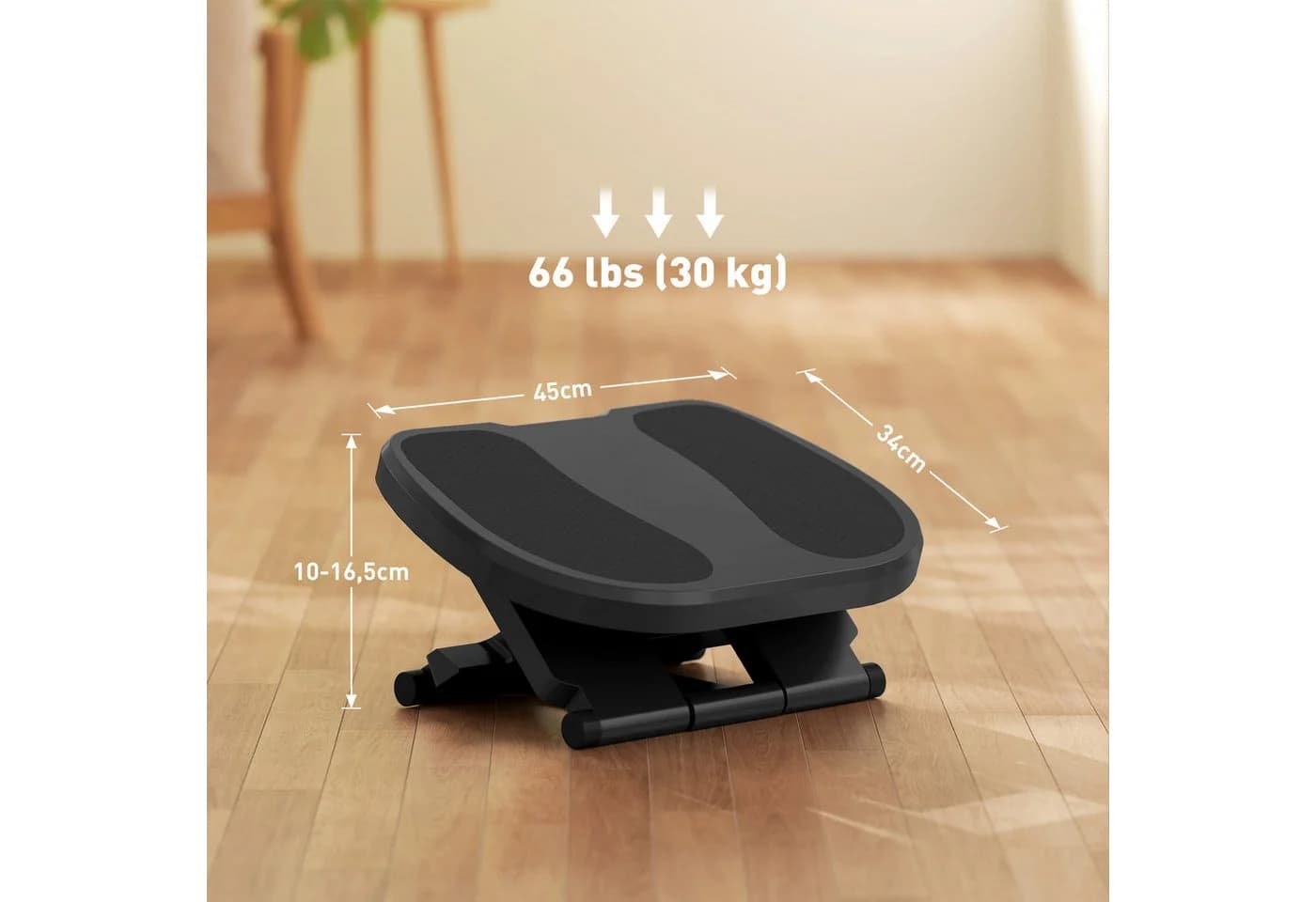 HOMCOM Fußhocker 3-stufig höhenverstellbar, ergonomisch, Grau - Bild 3