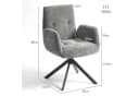 HOMCOM Relaxsessel Drehbar Sessel mit Armlehne Wolle-Leinenoptik Dunkelgrau Bild 3